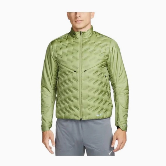 Nike Therma Small FIT ADV Water Repel Down-Fill Running Jacket Green Mens